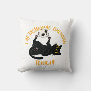 funny halloween black cat cushion