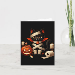 Funny Halloween Black Cat Dracula Costume Trick Or Card