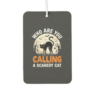Funny Halloween Black Cat Scaredy Cat Vector Desig Car Air Freshener