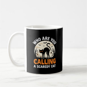 Funny Halloween Black Cat Scaredy Cat Vector Desig Coffee Mug