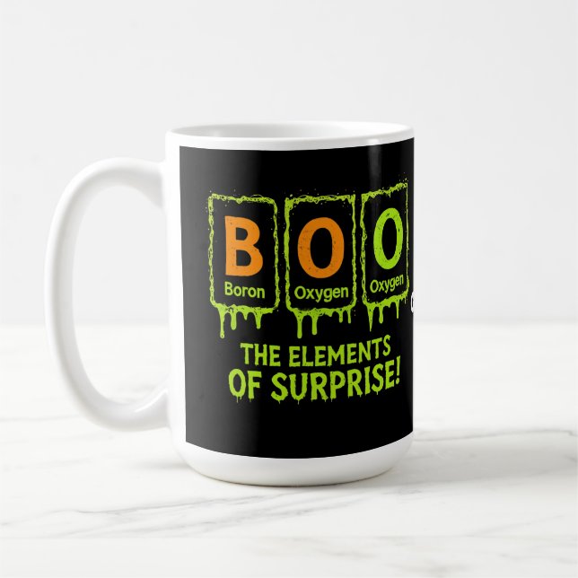 Funny Halloween Boo Elements Science Surprise Gift Coffee Mug (Left)