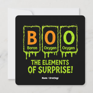 Funny Halloween Boo Elements Science Surprise Gift Invitation