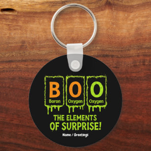 Funny Halloween Boo Elements Science Surprise Gift Key Ring