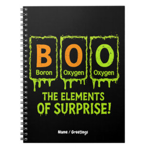 Funny Halloween Boo Elements Science Surprise Gift Notebook