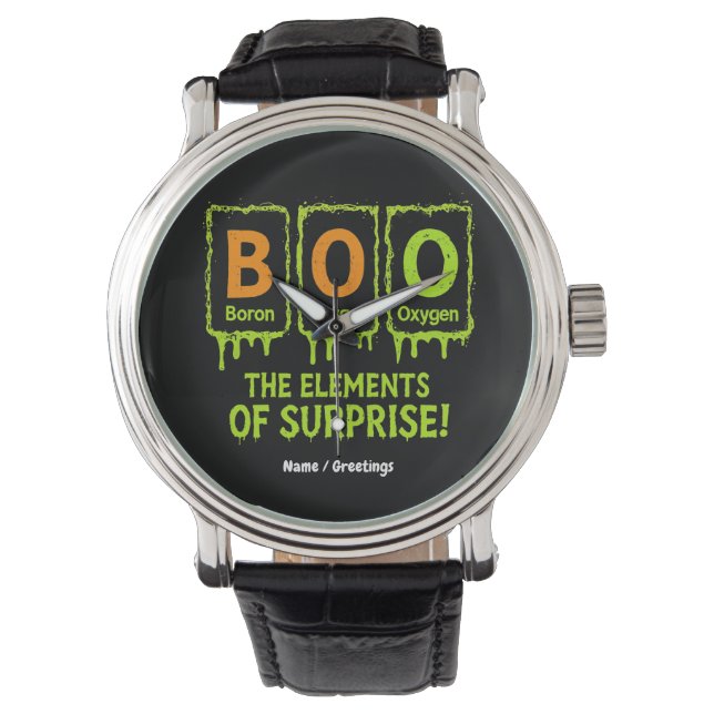 Funny Halloween Boo Elements Science Surprise Gift Watch (Front)