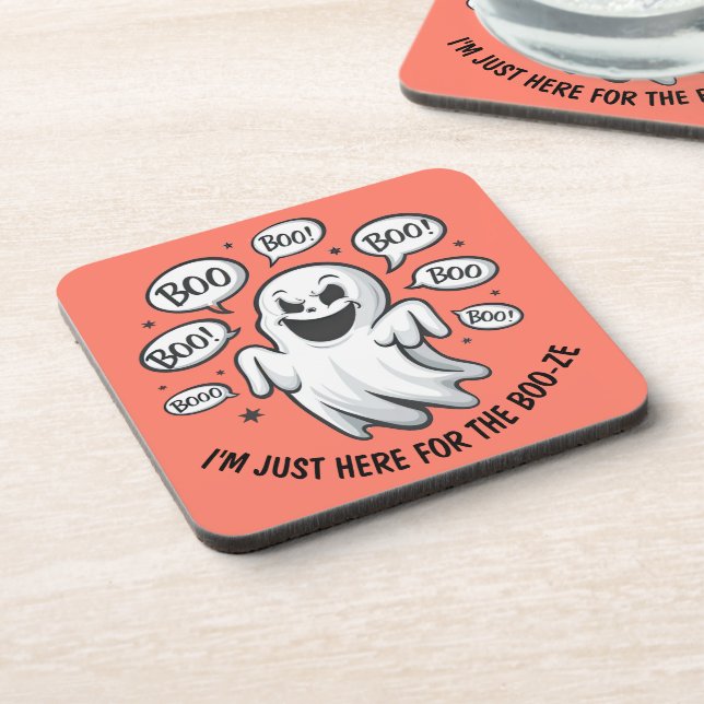 Funny Halloween Boo Ghost Coasters (Left Side)