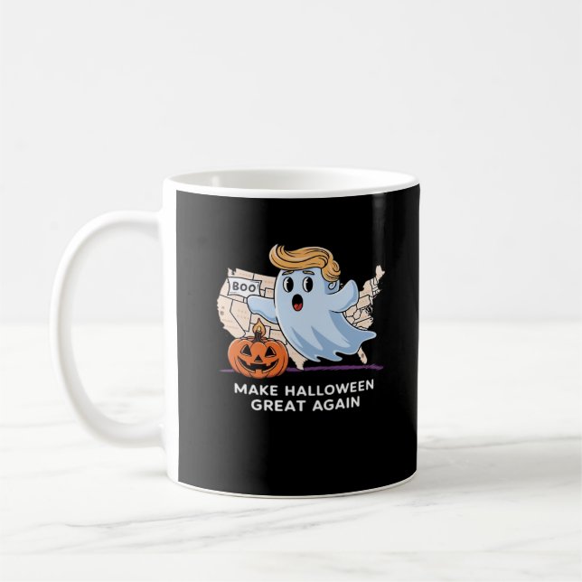 Funny Halloween Boo, Pumpkin Trumpkin, Make Hallow Coffee Mug (Left)