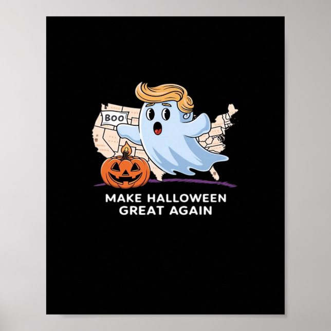Funny Halloween Boo, Pumpkin Trumpkin, Make Hallow Poster (Front)