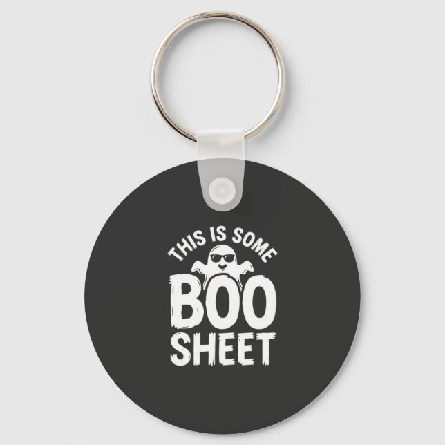 Funny Halloween Boo Sheet Ghost Design_1 Key Ring (Front)