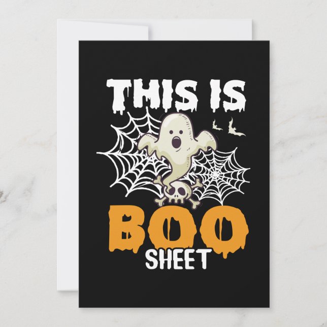 Funny Halloween Boo Sheet Ghost Greeting Card (Front)