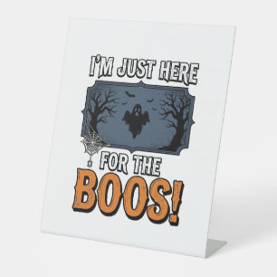 Funny Halloween Boos Vintage Ghost Shirt Design_1 Pedestal Sign