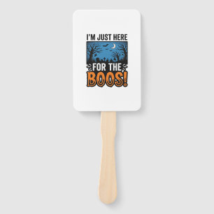 Funny Halloween Boos Vintage Ghost T-Shirt Design_ Hand Fan