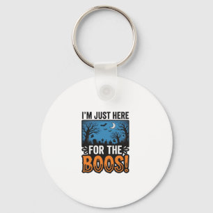 Funny Halloween Boos Vintage Ghost T-Shirt Design_ Key Ring