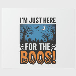 Funny Halloween Boos Vintage Ghost T-Shirt Design_ Wrapping Paper