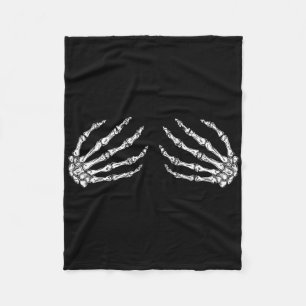 Funny Halloween Breast Costume Fun Skeleton Hands Fleece Blanket