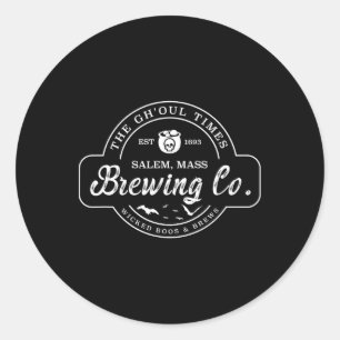 Funny Halloween Brewery Salem Classic Round Sticker