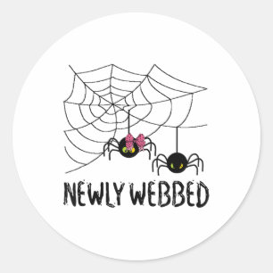 Funny Halloween Bride And Groom Costume Bridal Sho Classic Round Sticker