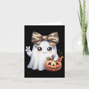Funny Halloween Camouflage Camo Ghost Hello Huntin Card