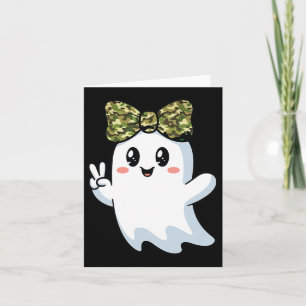 Funny Halloween Camouflage Camo Ghost Hello Huntin Card