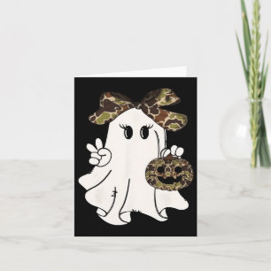 Funny Halloween Camouflage Camo Ghost Hello Huntin Card