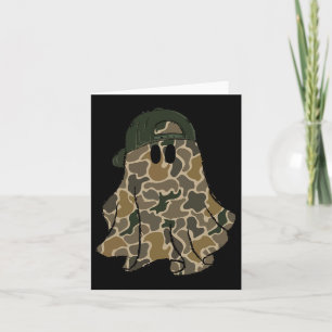 Funny Halloween Camouflage Camo Ghost Hello Huntin Card