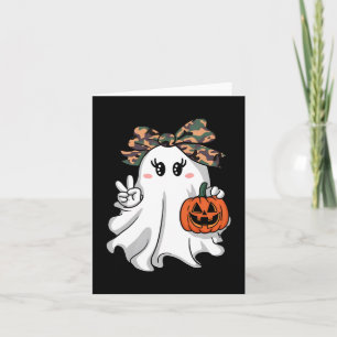 Funny Halloween Camouflage Camo Ghost Hello Huntin Card