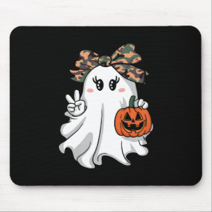 Funny Halloween Camouflage Camo Ghost Hello Huntin Mouse Pad