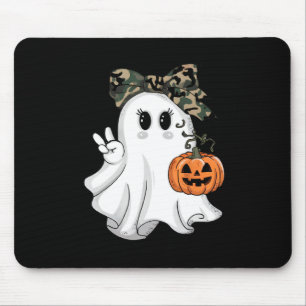 Funny Halloween Camouflage Camo Ghost Hello Huntin Mouse Pad