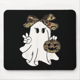 Funny Halloween Camouflage Camo Ghost Hello Huntin Mouse Pad