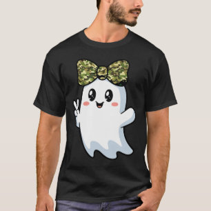 Funny Halloween Camouflage Camo Ghost Hello Huntin T-Shirt