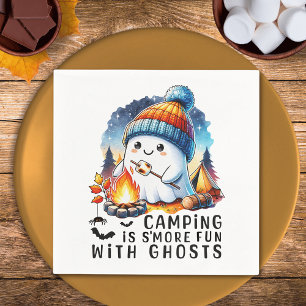 Funny Halloween Camping is S'more Fun With Ghosts Napkin