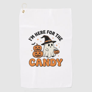 Funny Halloween Candy Ghost Pumpkin Vintage Design Golf Towel