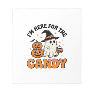 Funny Halloween Candy Ghost Pumpkin Vintage Design Notepad