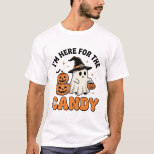 Funny Halloween Candy Ghost Pumpkin Vintage Design T-Shirt