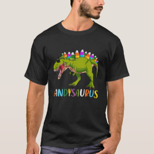 Funny Halloween Candysaurus Candy Corn Dinosaur Tr T-Shirt