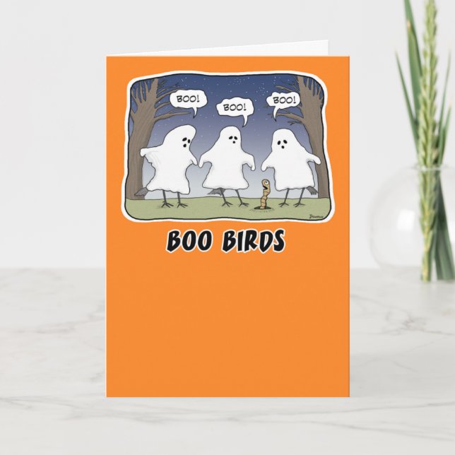 Funny Halloween card: Boo Birds Card (Front)