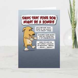 Funny Halloween card: Zombie Dog Card
