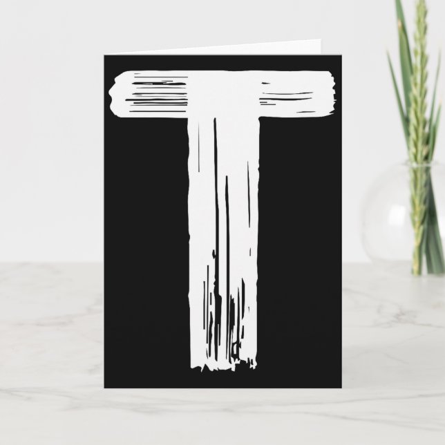 Funny Halloween Carnival Costume Letter T Green Vi Card (Front)