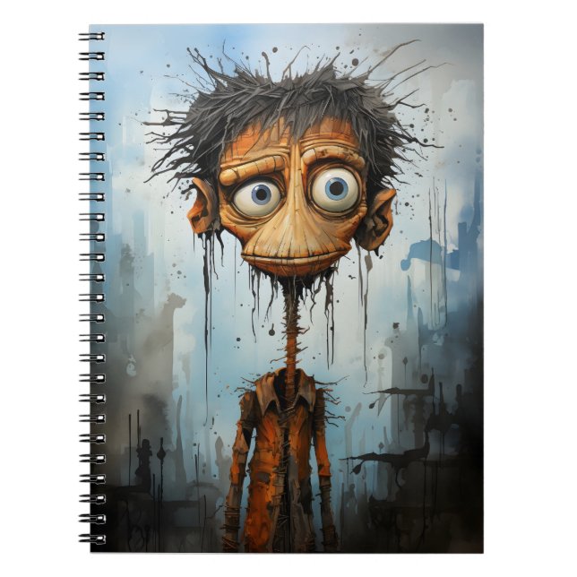 Funny Halloween Cartoon Creepy Monster Notebook (Front)