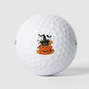 Funny Halloween Cat Black Cat Pumpkin Golf Balls