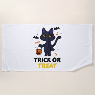 funny halloween cat costume halloween gift beach towel