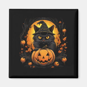 Funny Halloween Cat Costume Pumpkin Cat Black Cat Magnet