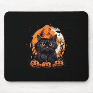 Funny Halloween Cat Costume Pumpkin Cat Black Cat Mouse Pad