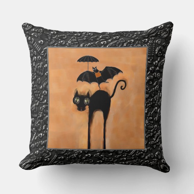 Funny Halloween Cat Cushion (Front)