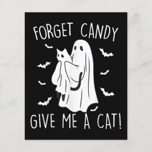 Funny Halloween Cat Ghost Forget Candy Give Me Cat