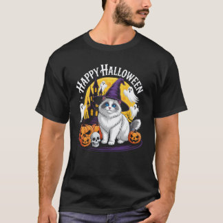 Funny Halloween Cat Happy Halloween Ragdoll Creepy T-Shirt