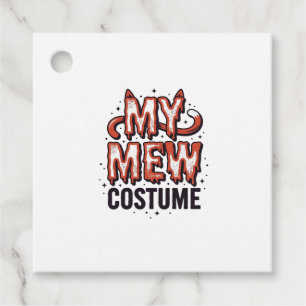 Funny Halloween Cat Mew Costume Vintage Design_1 Favour Tags