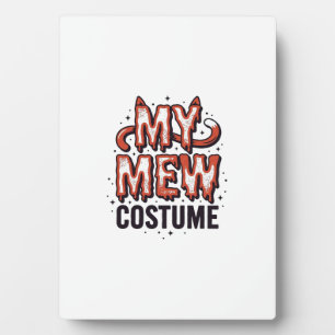 Funny Halloween Cat Mew Costume Vintage Design_1 Plaque