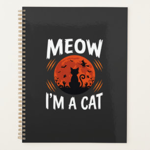 Funny Halloween Cat Moon Silhouette Graphic Planner