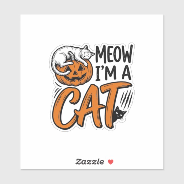 Funny Halloween Cat Pumpkin Typography Shirt Desig (Sheet)